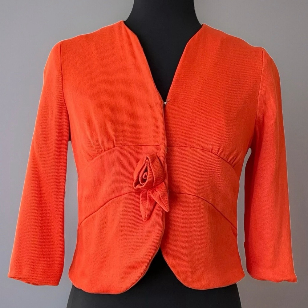 Hal Kassel Vintage Blazer Orange Rosette Size Small